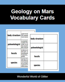 Preview of Evolutionary History Vocabulary Flash Cards Middle School Science