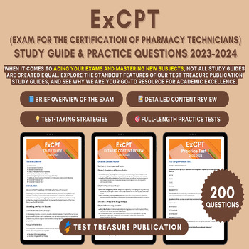 Preview of ExCPT Study Guide 2023-2024: Pharmacy Technician Certification Exam Prep