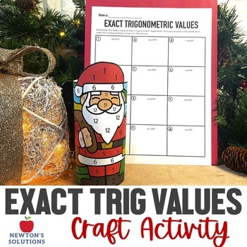 Preview of Exact Trig Values in Degrees Color by Number Christmas Craft