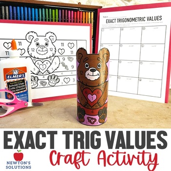 Preview of Exact Trig Values in Degrees Valentine's Day Coloring Craft