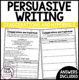 Exaggerations and Hyperbole - Persuasive Writing Worksheets