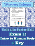 Exam 1-Intro to Human Body + KEY-Unit 1 in Series (Fall)