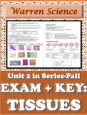Exam 2-Histology (Tissue) + KEY-Unit 2 in Series (Fall)