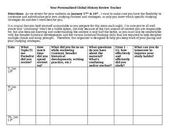 Exam Review Tracker by Ari Friedman | TPT