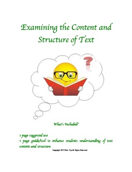 Preview of Examining the Content and Structure of Text Guide