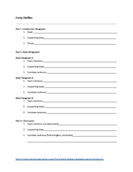 example essay outline worksheet