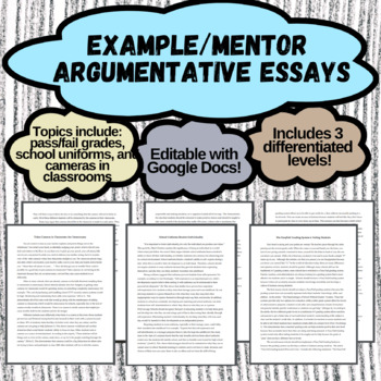 Example Argumenative Essays (differentiated & editable) | TPT