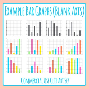 Preview of Example Bar Graphs with Blank Axis Math  / Graphing Clip Art / Clipart