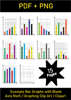 Bar Graphs with Blank Axis Math - Clipart - Graphing Clipart by ALHYAN