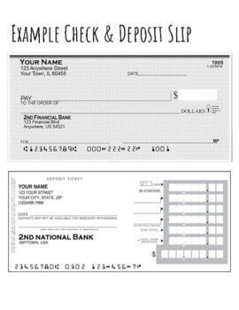 Preview of Example Check & Deposit Slip - PDF