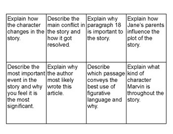 Preview of Example ECR/ Essay Prompts for students to analyze (ONLY prompts)