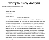 Example Essay Analysis