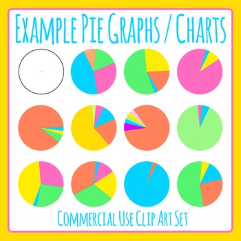 Preview of Example Pie Charts Blank Math Graphs Clip Art / Clipart Commercial Use