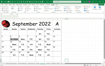 Preview of Excel Activity Rotation Calendar Template