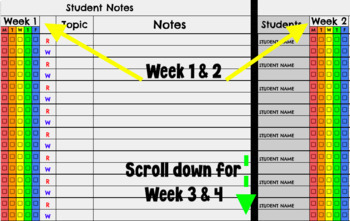 Preview of Excel Conference Notes Spreadsheet