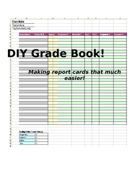 Preview of Excel Grade Book Template