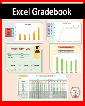 Preview of Excel Gradebook Template| Automated Student Progress Tracker|Automatic Reports