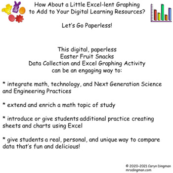 Preview of Excel Graphing Easter Fruit Snacks with Digital Student Directions