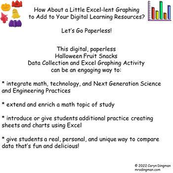 Preview of Excel Graphing Halloween Fruit Snacks with Digital Student Directions