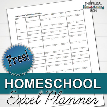 Preview of Excel Lesson Planner Calendar Template for Homeschool: Always FREE