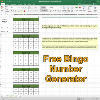Preview of Bingo Number Generator Free