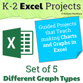 Preview of Excel Projects for Grades K-2: 5 Types of Graphs Bundle