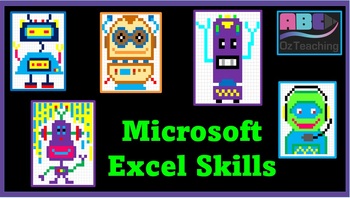 Preview of Excel Skills - Robots Bundle #2