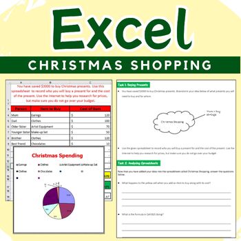 Preview of Excel Spreadsheets Christmas Shopping