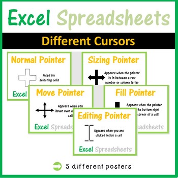 Different mouse pointers in ms excel