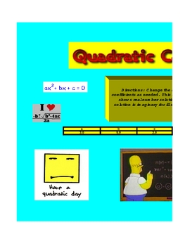 Preview of Excel quadratic calculator