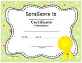 Excellence in _ Cute End Of The Year Certificate Award Pre