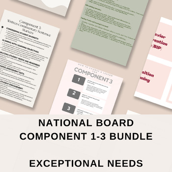 Preview of National Board: Exceptional Needs Component 1 - 3 Bundle