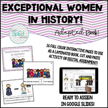 Preview of Exceptional Women in History! Adapted Book *Digital or Hard Copy* SpEd/Autism