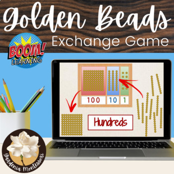 Preview of Exchange Game Boom Cards - Hundred Squares - Digital Montessori Golden Beads