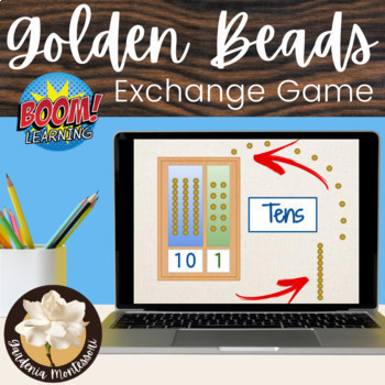 Preview of Exchange Game Boom Cards - Ten Bars - Digital Montessori Golden Beads