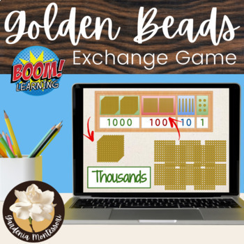 Preview of Exchange Game Boom Cards - Thousand Cubes - Digital Montessori Golden Beads