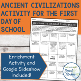 First Day of School Activity for Ancient Civilizations or 