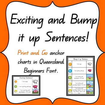 Preview of Exciting and Bump it Up Sentences Anchor charts