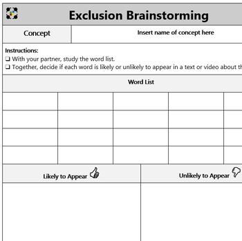Preview of Exclusion Brainstorming