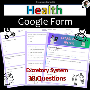 Preview of Excretory System | Health | Google Form