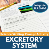 Excretory System - Writing Prompt Activity - Print or Digital