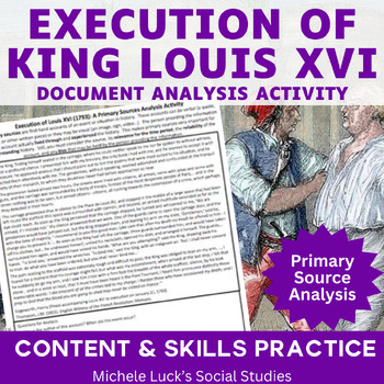 Preview of Execution of Louis XVI French Revolution Primary Source Analysis Activity