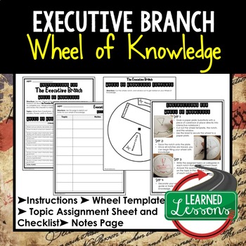 Preview of Executive Branch Activity, Wheel of Knowledge Interactive Notebook