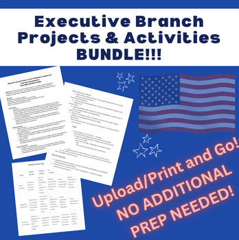 Preview of Executive Branch: Notes, Activities & Projects BUNDLE!!!