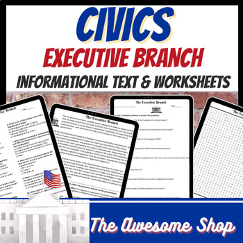 Preview of Executive Branch Packet for U.S. History, Civics and Government W/ Word Search