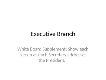 Preview of Executive Branch Simulation PowerPoint