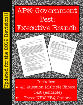 Preview of Executive Branch Test: AP® U.S. Government (Updated for 2019 Redesign)
