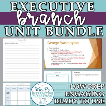 Preview of Executive Branch Thematic Unit Bundle (Distance Learning!)