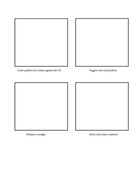 Executive Branch Worksheet (Drawing Cartoons) by Sarah Ebron | TpT