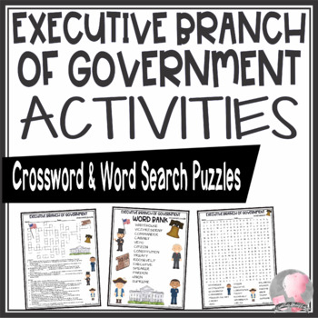 Preview of Executive Branch of Government Activities Crossword Puzzle and Word Search